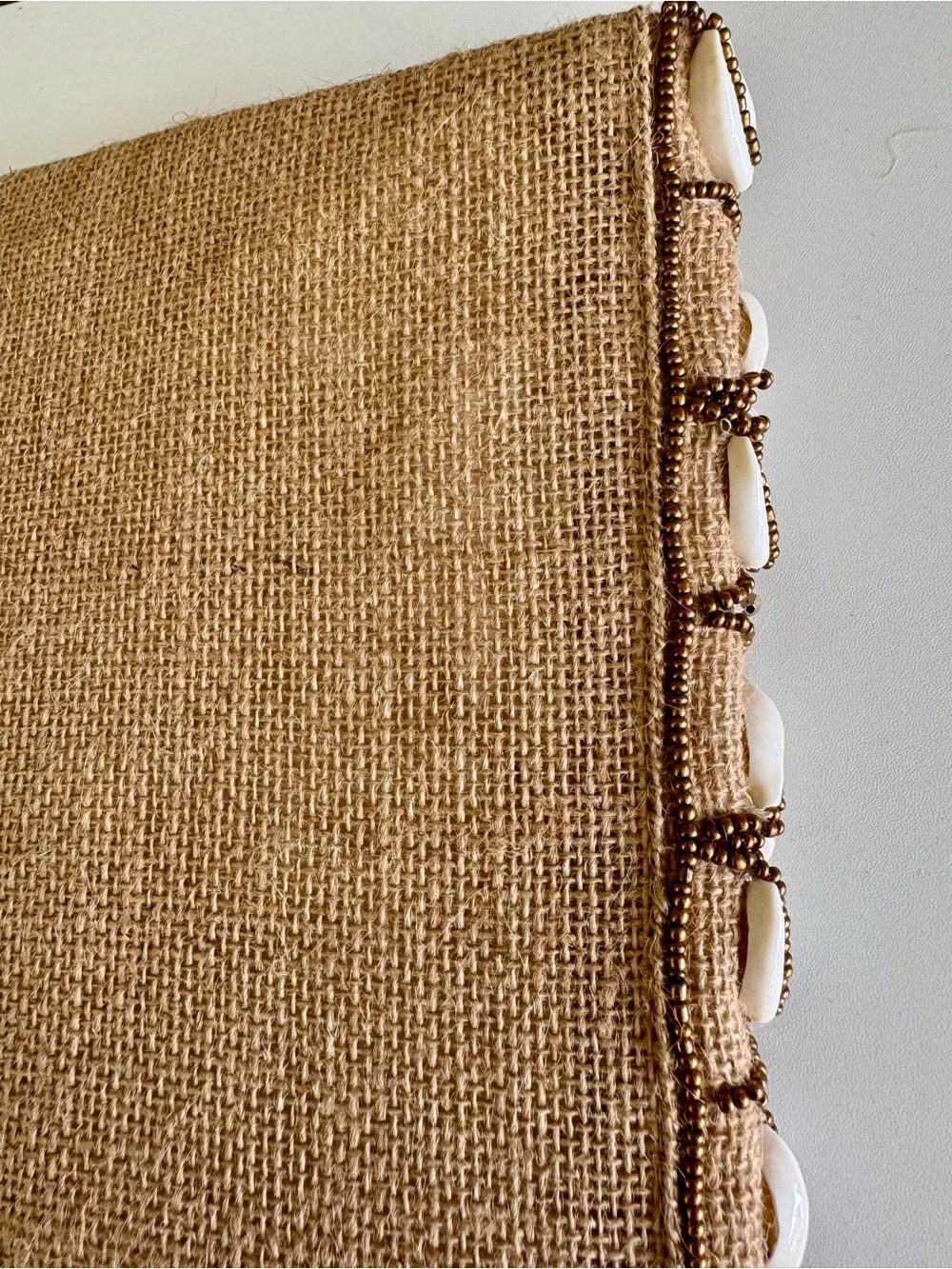 Beautiful bag White Shell & Gold Beaded